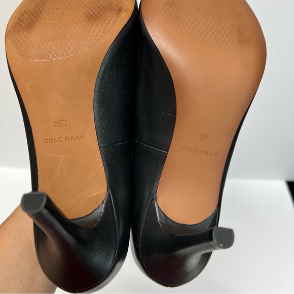 Cole Haan Gemma Logo Pump 8.5B Black Leather Slip on Comfort Business Casual - Picture 9 of 12